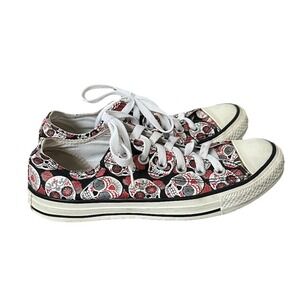 Converse All Star Sugar Skull Shoes Black Day Of The Dead Men's 5 Womens 7 Goth